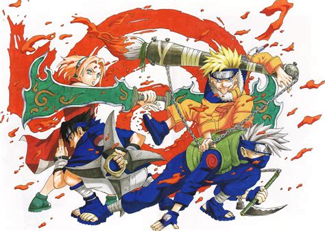 Naruto Team Hd Wallpaper Kakashi Sakura Sasuke Naruto By Masashi