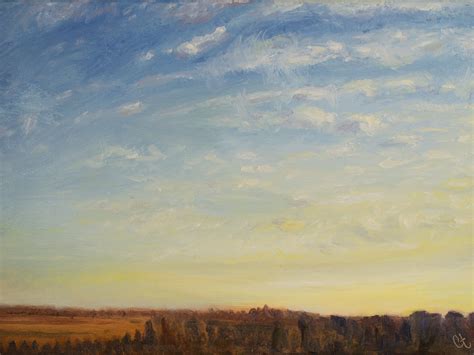 Sunny Skies Oil Painting Original Peaceful Sunset Painting Etsy