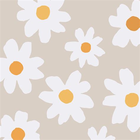 Abstract Daisies Nude Wallpaper Mural Mint Art Co