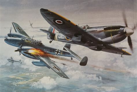 Roy Cross Spitfire And Messerschmitt Me 110 Dogfight Doubles 172