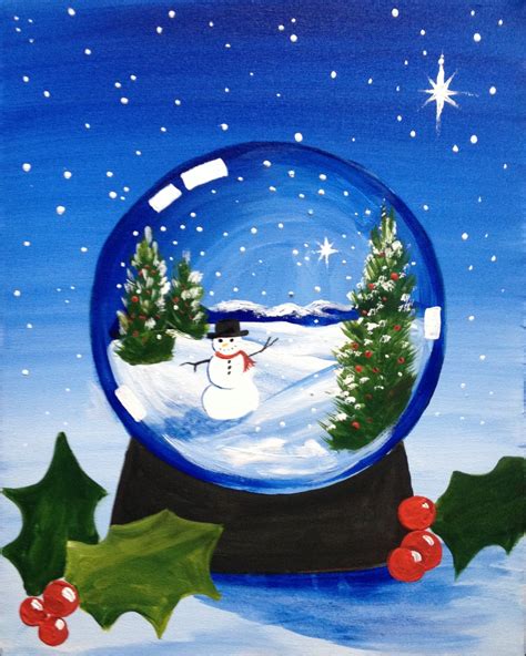 Learn To Paint Frosty Snow Globe Tonight At Paint Nite Our Artists