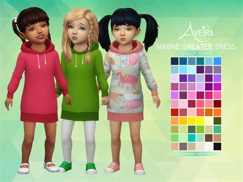 Maxis Match Cc — Aveirasims Maxine Sweater Dress Toddler