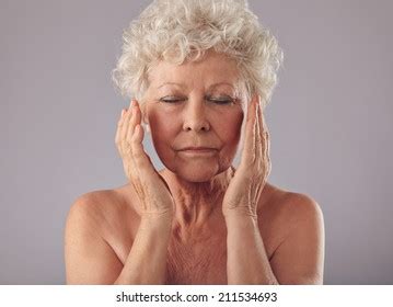 Old Woman Naked Head Shoulders Over Royalty Free Licensable Stock