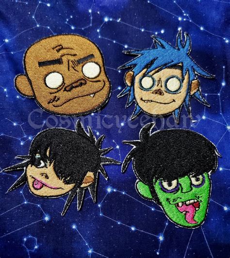 Gorillaz Embroidered Patches 2d Murdoc Russell Noodle Etsy