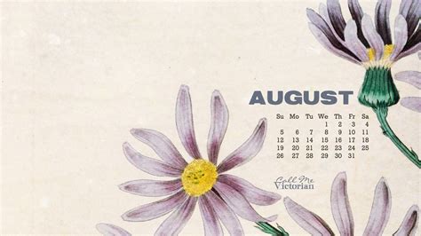 Desktop Wallpaper Calendar August 2012 Call Me Victorian