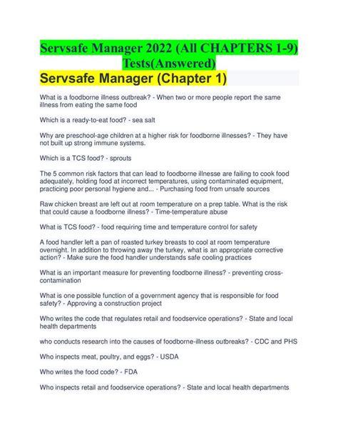 All Servsafe Manager Exam Questions Tests And Guide With 100