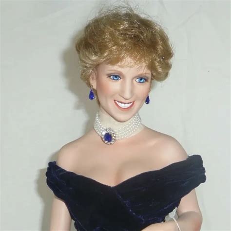 Diana Princess Of Wales Ashton Drake Tomescu Porcelain Doll Blue Velvet Gown Picclick