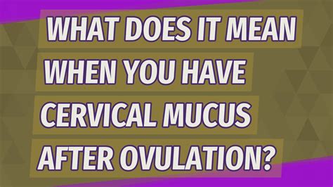 what does it mean when you have cervical mucus after ovulation youtube