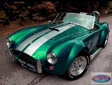 Shelby Cobra Green With Silver Racing Stripes All Carroll Shelby