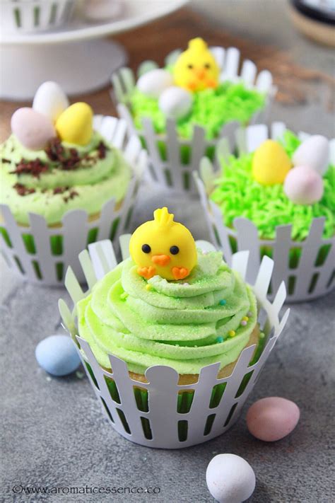 easter cupcakes {eggless} aromatic essence