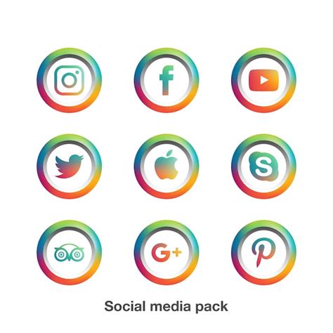 Premium Vector Colorful Set Of Most Popular Social Media Icons