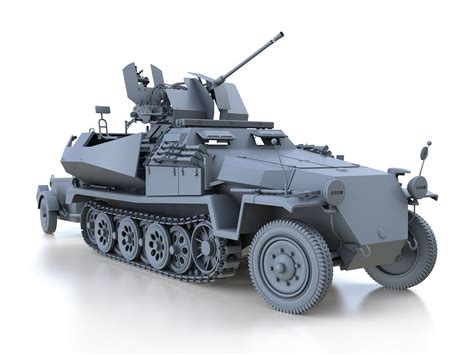 SDKFZ 251 Ausf C Hanomag Anti Aircraft Vehicle 3D Model CGTrader