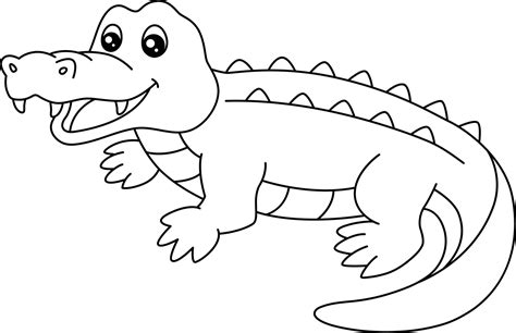 Alligator Coloring Page Vector Art Icons And Graphics For Free Download