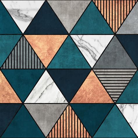 Copper Marble Triangles 2 Wallpaper Happywall