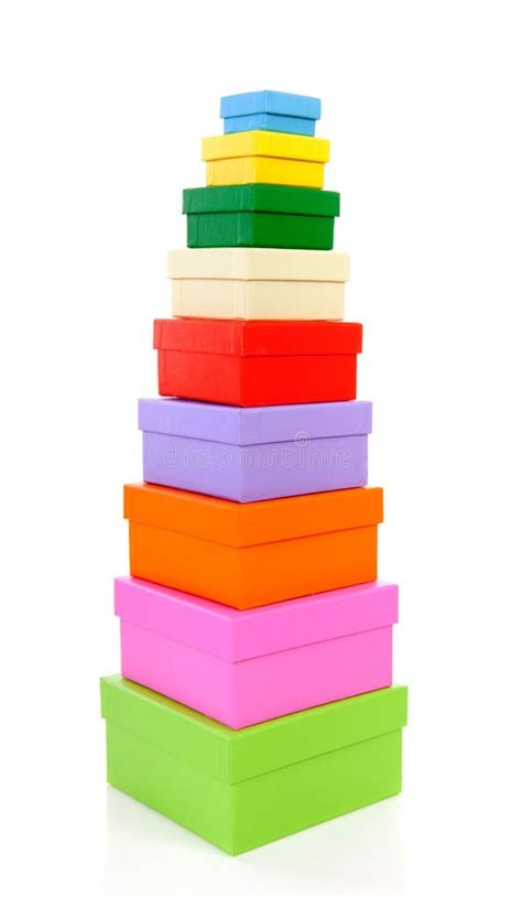 Stacked Colorful Packaging Boxes Stock Photo Image Of Twrap Nine