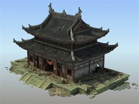 Shabby Chinese Temple 3d Model In Buildings 3dexport