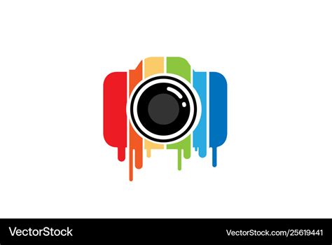Creative Colorful Camera Logo Design Symbol Vector Image