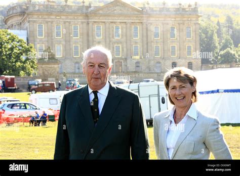 The 12th Duke And Duchess Of Devonshire Outside Chatsworth House At