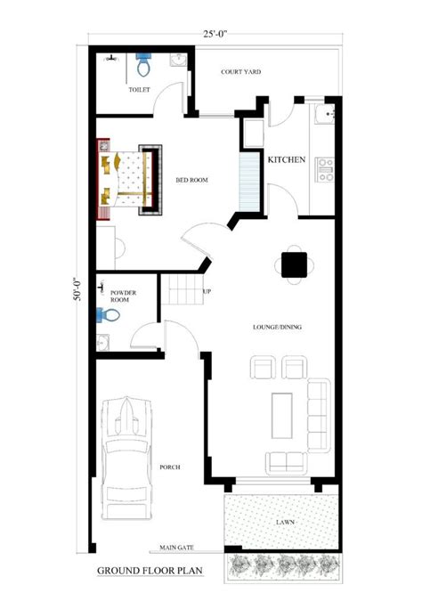 Modern house free autocad drawings. 25x50 house plans for your dream house | House map, Dream ...