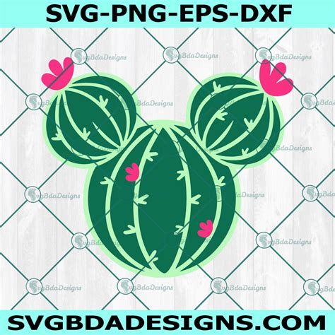 Mouse Head Cactus Svg Cactus Svg Mickey Mouse Svg Svgbdadesigns