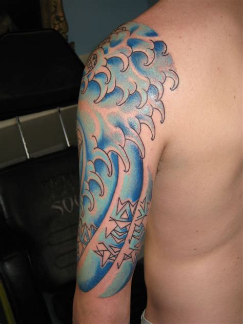 Pin On Japanese Wave Shoulder Tattoo