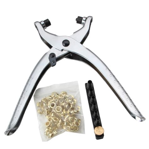 Multifunction Metal Rivets Eyelet Hole Punch Pliers Tool With 100pcs