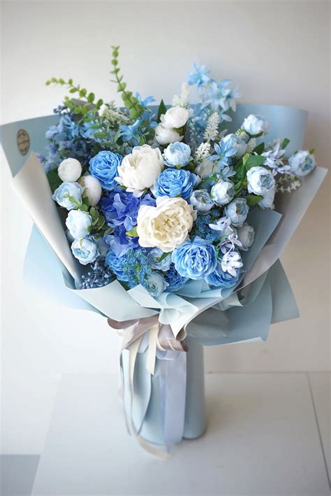 Luxury Flower Bouquets Blue Flowers Bouquet Boquette Flowers
