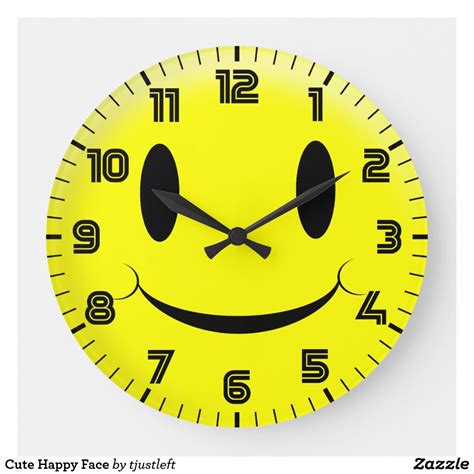 Cute Happy Face Large Clock This Cute Clock Has A Yellow Smiley Face
