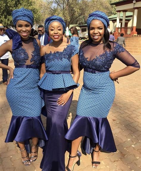 beautiful traditional wedding bridesmaid dress setswana collection in 2020 shweshwe dresses