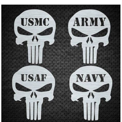 Military Punisher Skull Vinyl Decal Sticker Etsy In 2021 Punisher