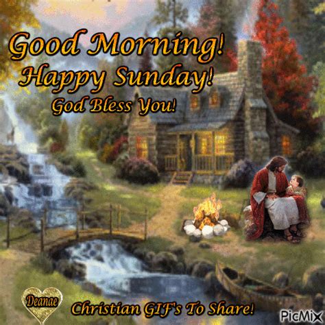Good Morning Happy Sunday God Bless Free Animated  Picmix