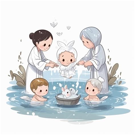Premium Ai Image Cartoon Baptismal Water With Symbolism And Purity