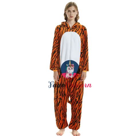 Tiger Costume Onesie For Women And Men Pajamas Halloween Outfit