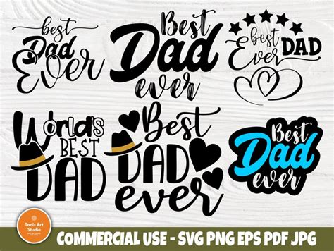 Best Dad Ever Svg Fathers Day Svg Svg Cut Files Etsy Uk