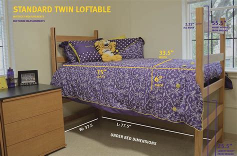 Miller Hall Has Standard Twin Loftable Beds Dorm Room Bedding Dorm