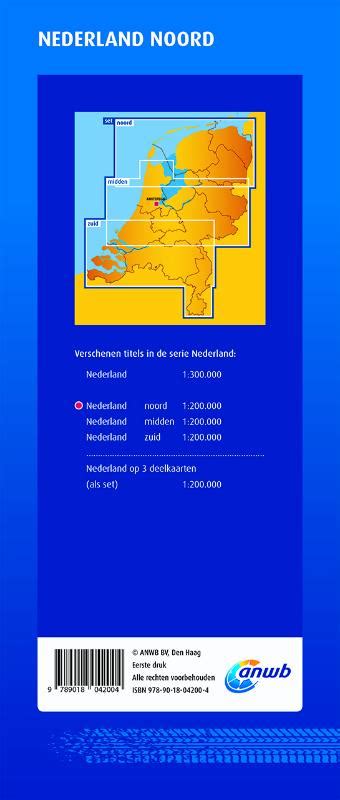 Wegenkaart Landkaart Nederland Noord Anwb Media 9789018042004 Reisboekwinkel De Zwerver