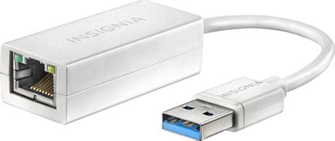 Insignia USB 3 0 To Gigabit Ethernet Adapter White NS PU98635 Best Buy