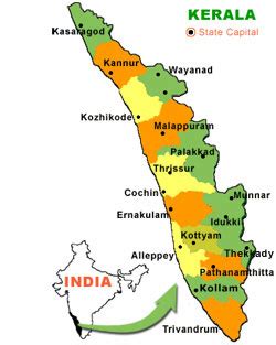 Cities In Kerala Map Bobbie Stefanie