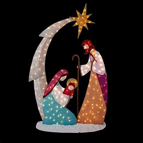 Knlstore 6ft Tall Christmas Lighted Nativity Scene Display W Holy