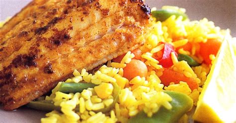 Madras Fish With Turmeric And Vegetable Rice