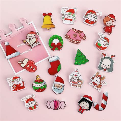 1 Pc Badge U Pick Cute Cartoon Pin Brooch Acrylic Badges Christmas