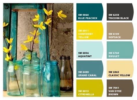 Teal Brown Yellow Color Pallet Blue Yellow Bedrooms