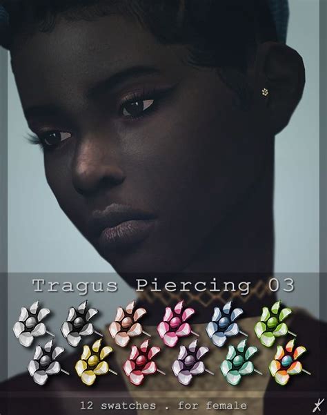Quirky Kyimu Tragus Piercing 03 • Sims 4 Downloads Tragus Piercings