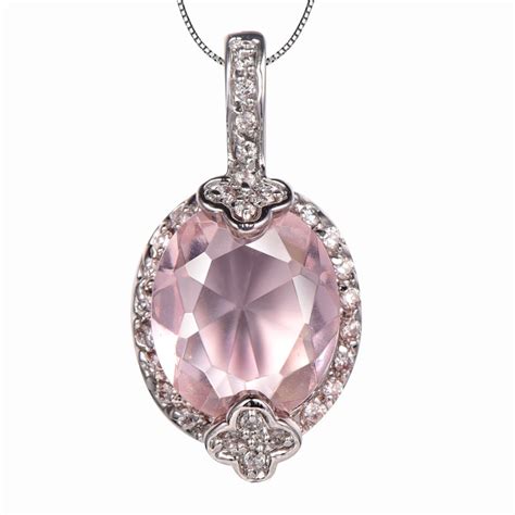 Pink Crystal Zircon Sterling Silver Fashion Shiny Jewelry Pendant