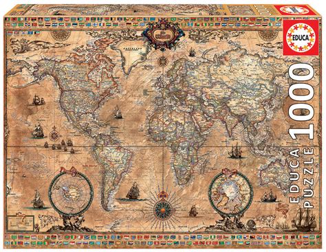 1000 Antique World Map Educa Borras
