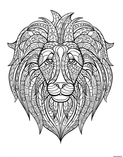 Coloriage Adulte Tete Lion Dessin Adulte Animaux à Imprimer