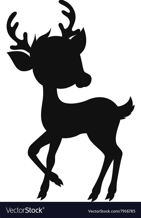 Cartoon Reindeer Silhouette Royalty Free Vector Image