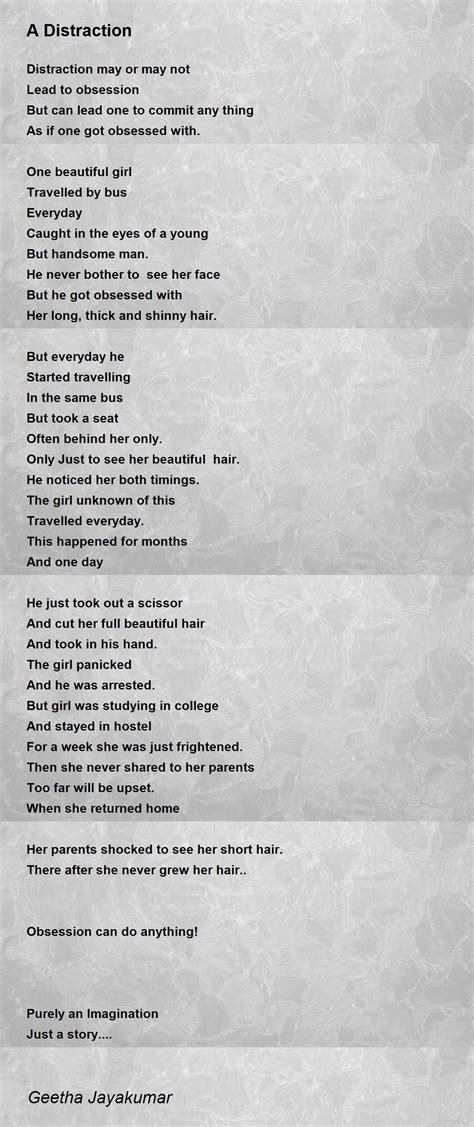 A Distraction Poem By Geetha Jayakumar Poem Hunter