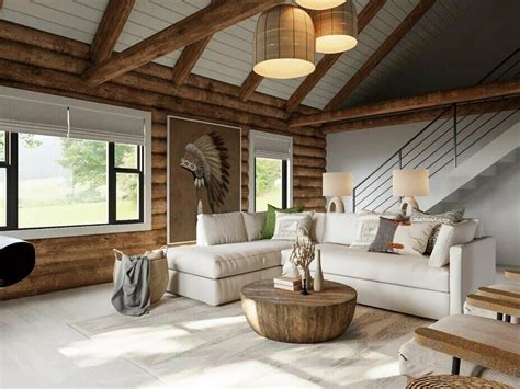 Modern Log Home Interiors Modern Log Cabin Interior Modern Cabin