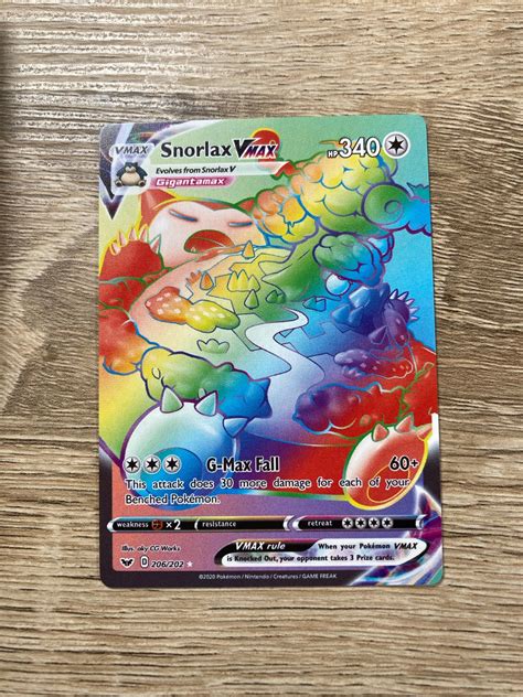 Rainbow Rare Snorlax Vmax Pokemon Card Pelajaran